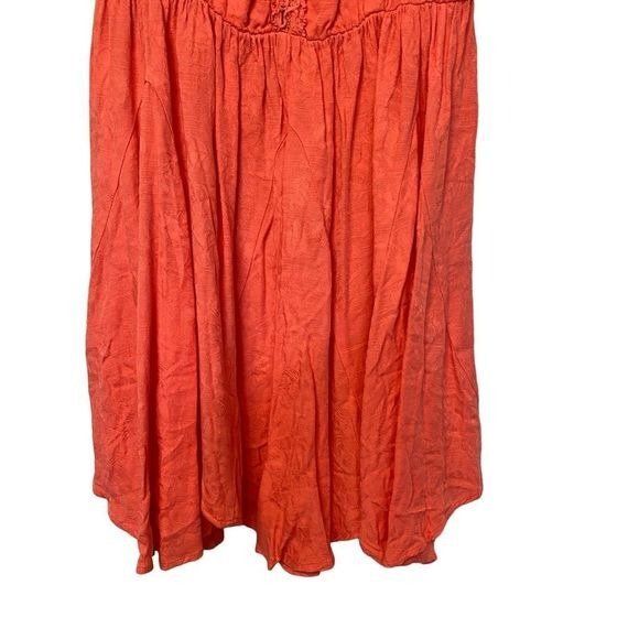 Free People Small Coral Crochet Swing Dress Boho Festival Party - Picture 3 of 8
